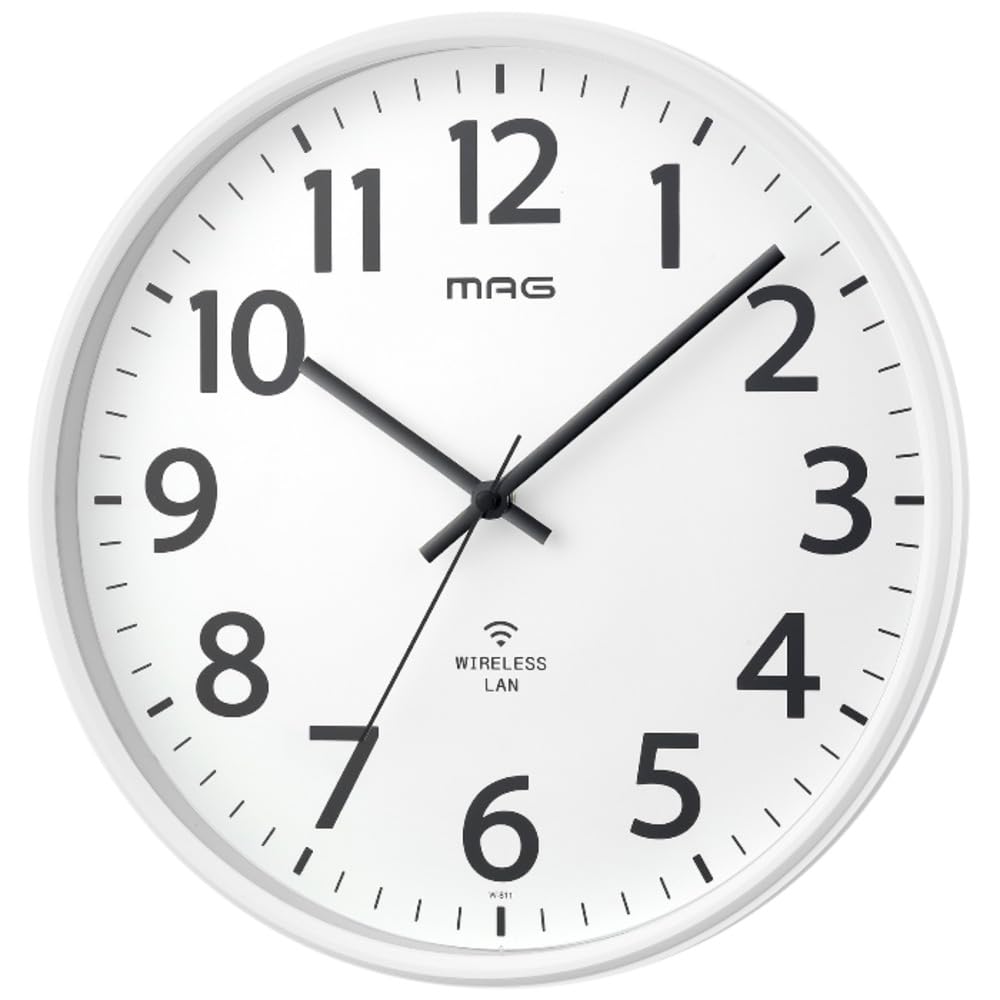 MAG無線LANアナログ掛時計 シグナルキーパー 掛時計 ホワイト