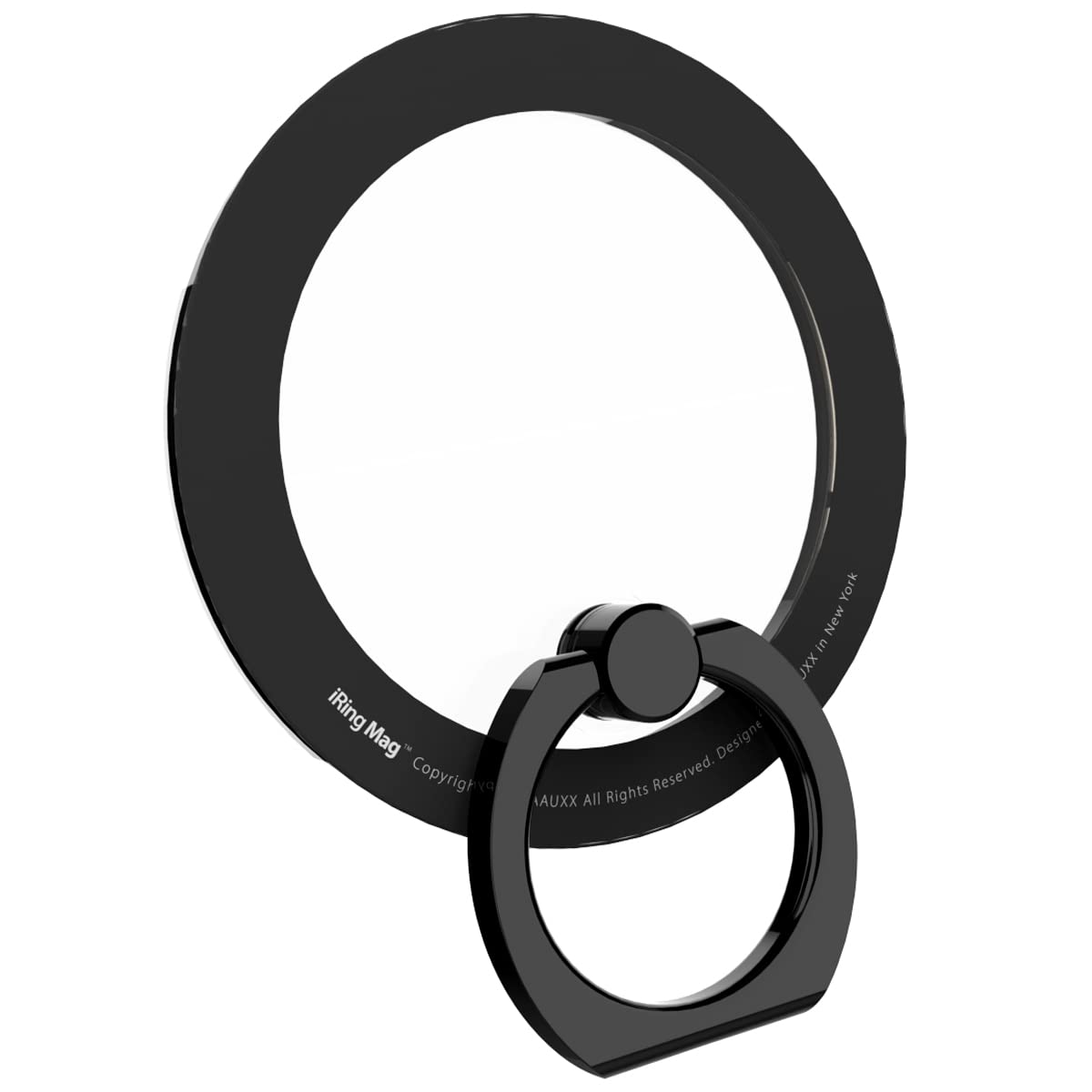 AAUXX AAUXX iRing Mag アイリング マグ 限定カラー MagSafe対応 スマホリング Limited Edition リミテッドエディション 正規品 正規代理店 マグネット式 ホールド リング 薄型 ワイヤレス充電対応 強力吸着 ネオジム磁石 別注カラー iPhone 15 14 13 12 Series (ディープブラック×ブラック)