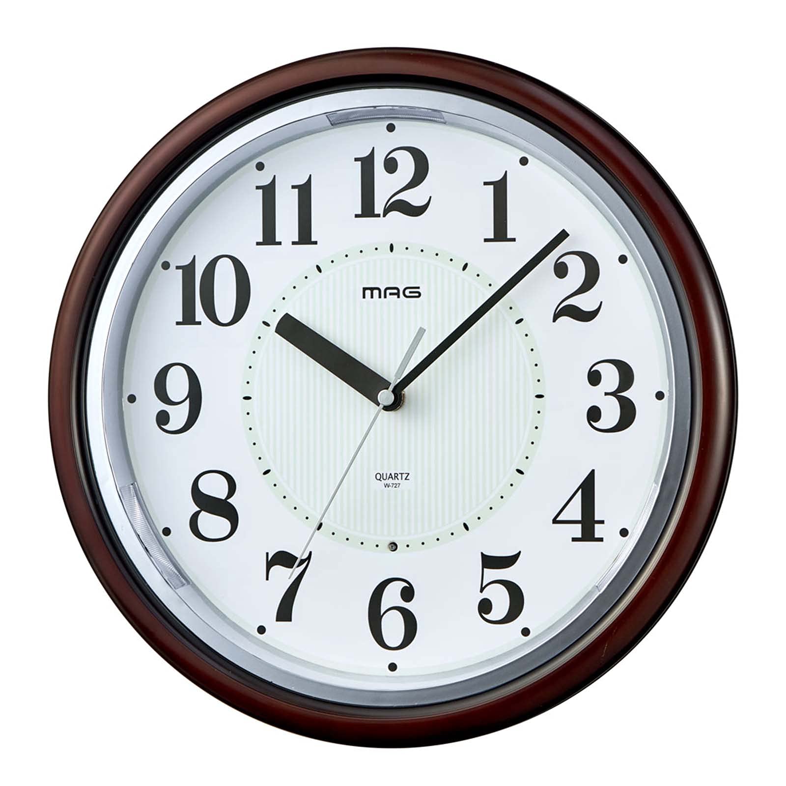 MAG(マグ) 掛け時計 アナログ 光明 静音 連続秒針 ライト付き 自動点灯 ブラウン W-727BR