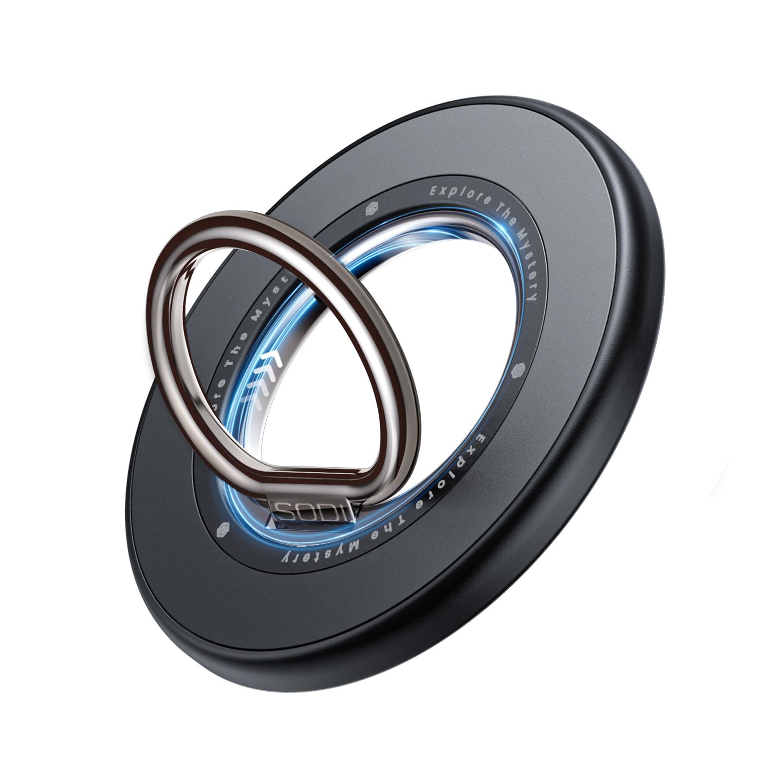【両面マグネット・超强磁力】SODI スマホリング MagSafe対応 360度回転・90度反転 マグセーフ MagSafe リング バンカーリング マグネット式 磁石 簡単着脱 スマホ落下防止 iPhone 17/16/15/14/13/12 Pro Max&Androidシリーズなどに対応 車載ホルダー テーブル 金属リング付き ブラック